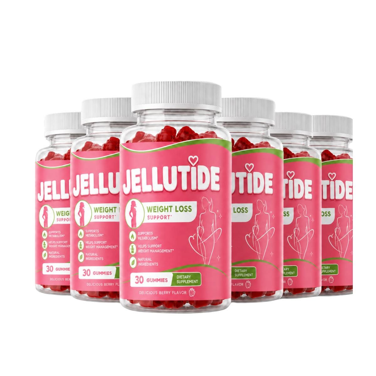 Six bottles of Jellutide Gummies